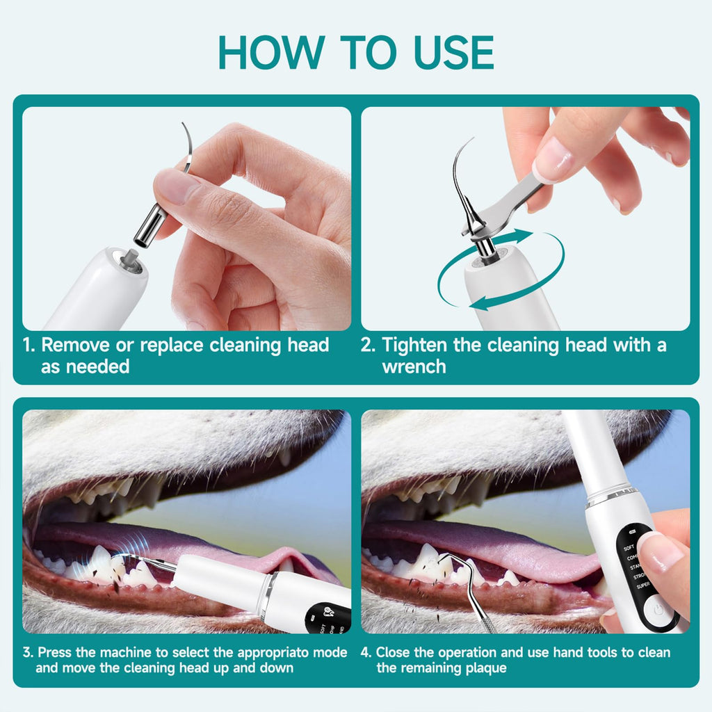 Dog Plaque Remover with LED Light Electric Toothbrush Q649802