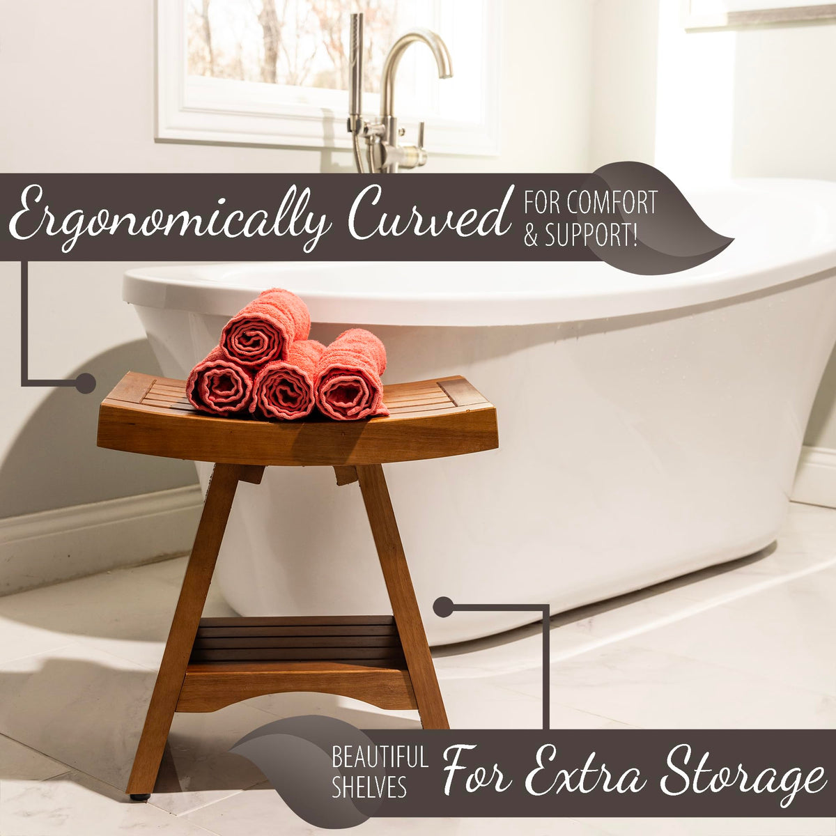 Teak Shower Bench 18 Inches A890
