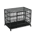48" Metal Dog Crate with Tray & Wheels I516196