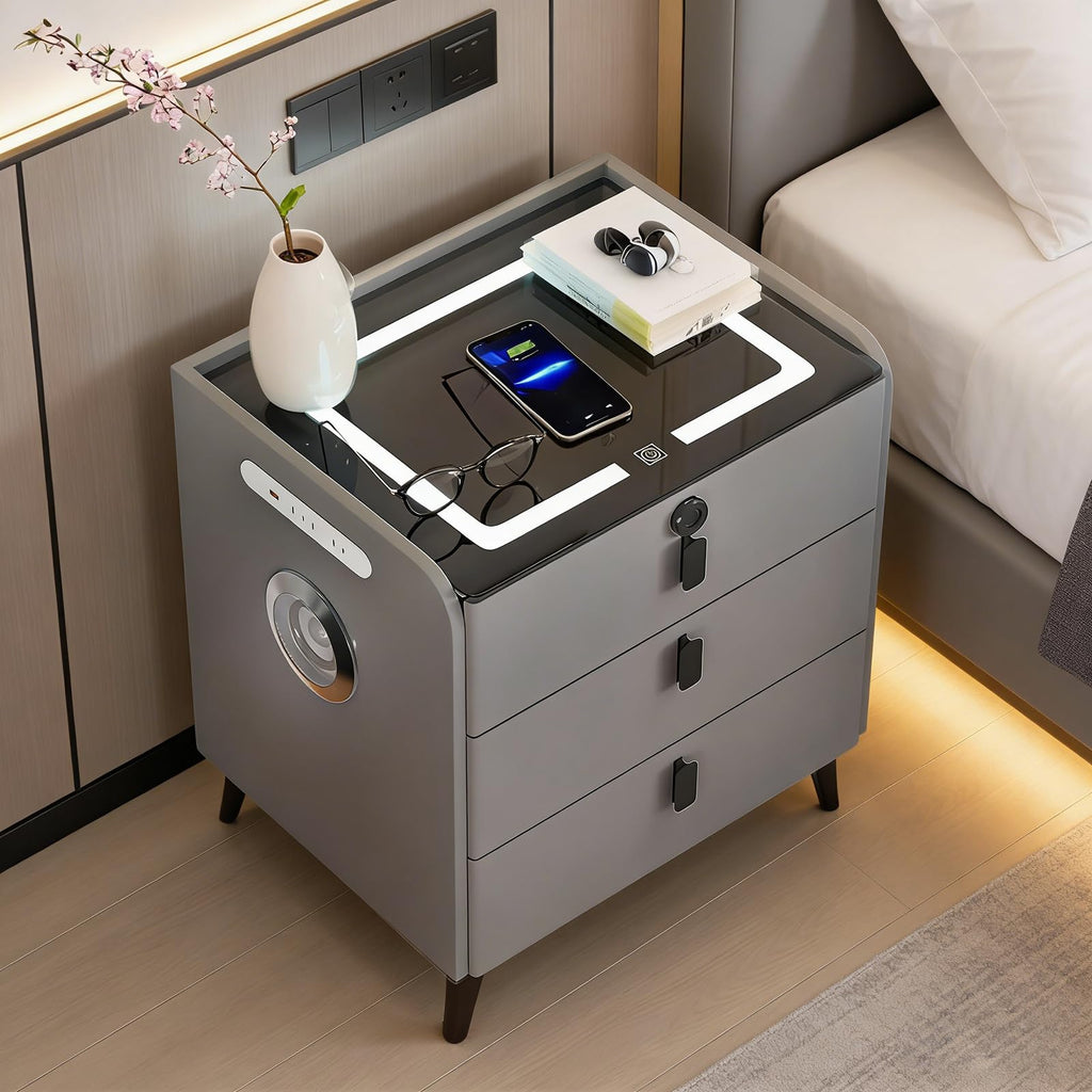 Wireless Charging Fingerprint Lock Nightstand F290