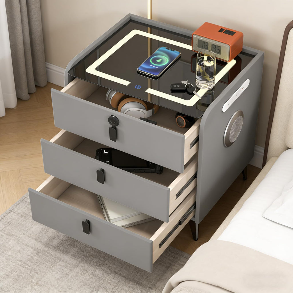 Wireless Charging Fingerprint Lock Nightstand F290