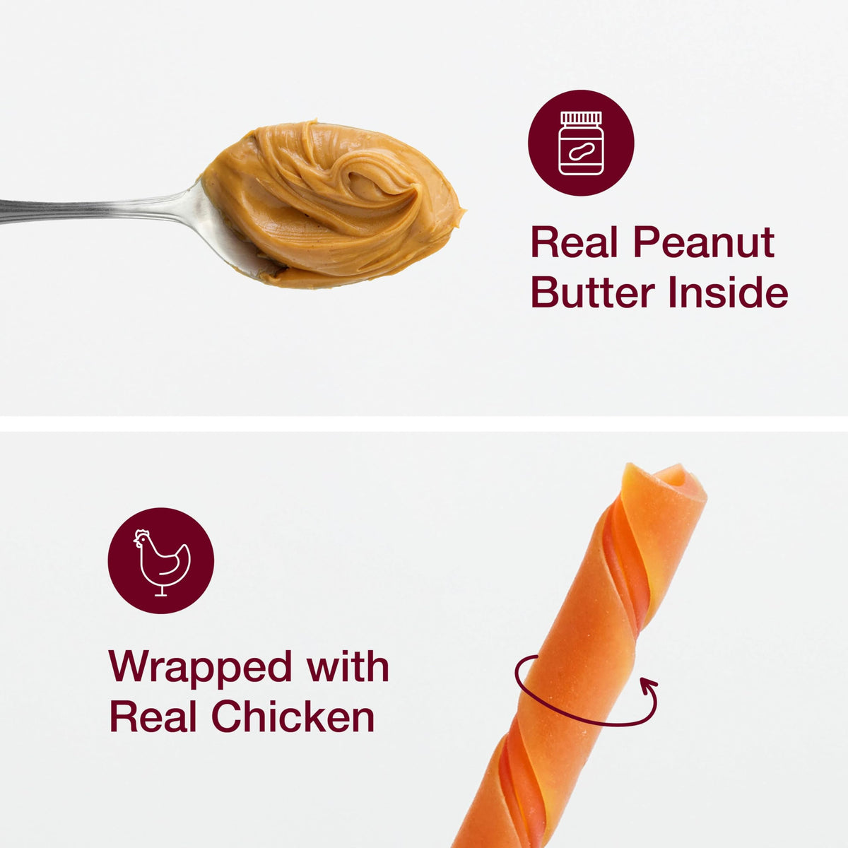 Peanut Butter Rawhide-Free Dog Treats 50 Count G547