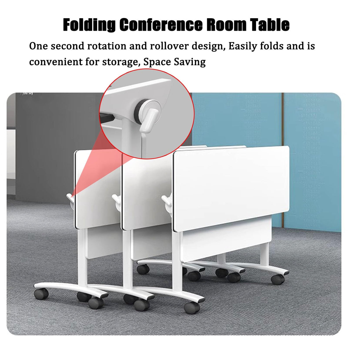 Folding Table with Locking Wheels L13623