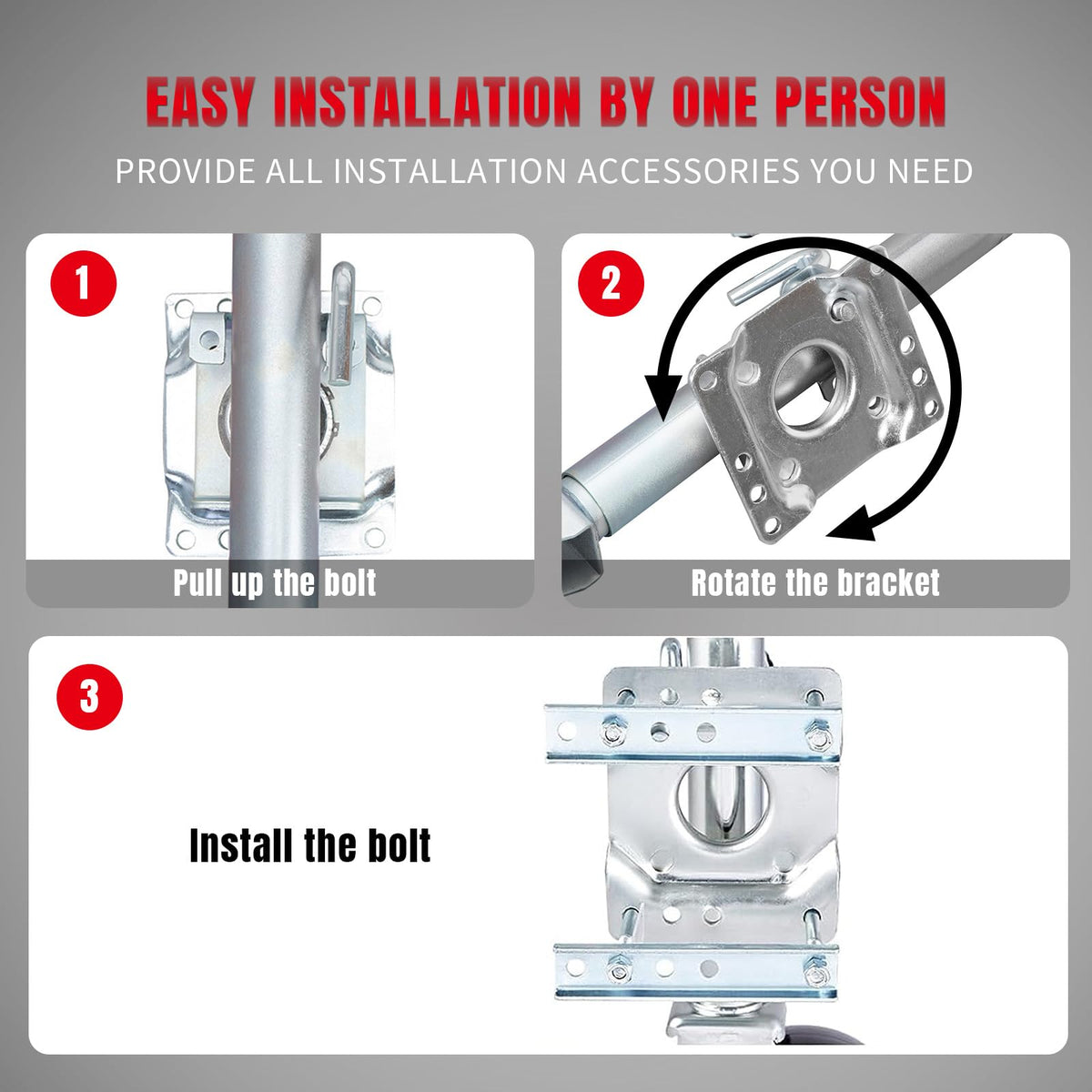 1000 lbs Swivel Boat Trailer Jack with Wheel L392765
