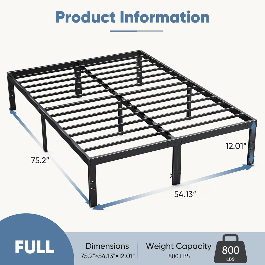 Full 12 Inch Metal Platform Bed Frame F602118