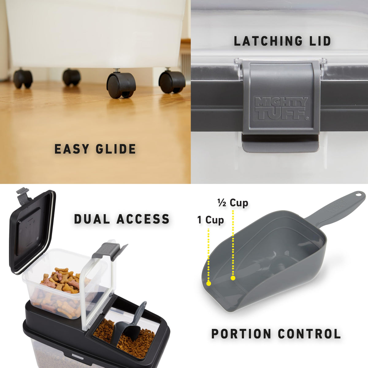 Airtight Dog Food Storage Container with Treat Container and Scoop U149