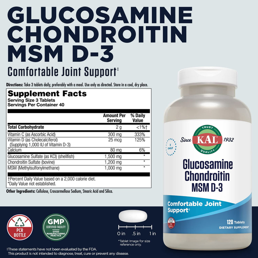 Glucosamine Chondroitin MSM D3 120 Tablets F3169
