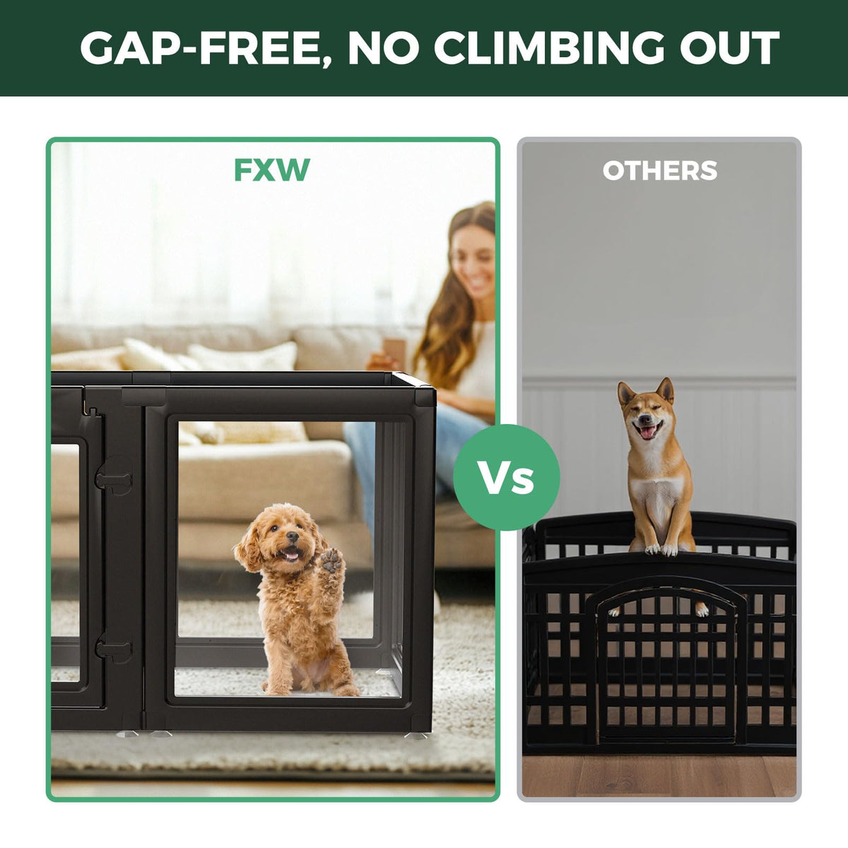 Clear Acrylic 24" H 16 Panels Dog Playpen U418630