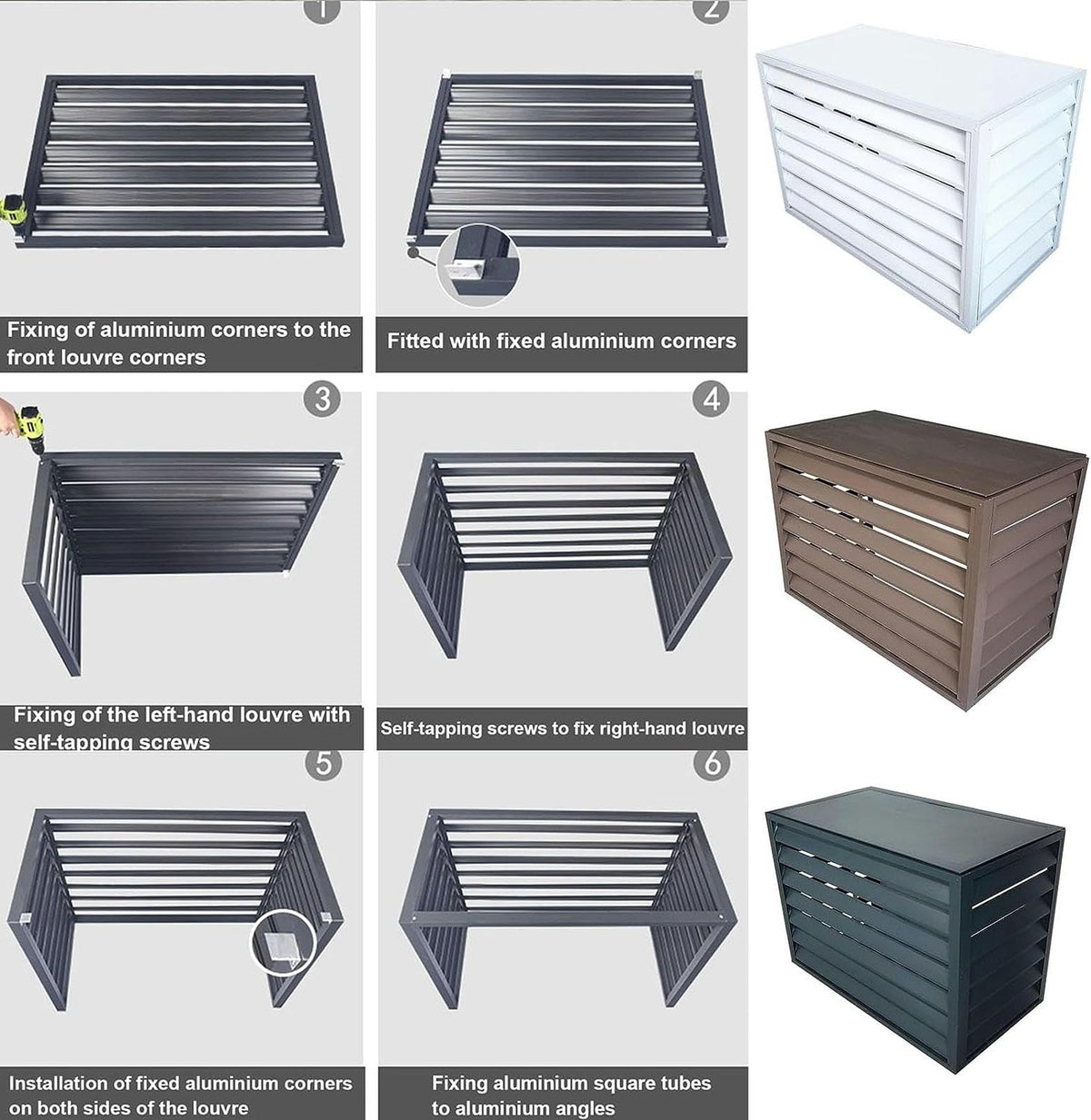 Air Conditioner Fence for Outside Units, Mini Split Pipe Cover, Aluminum AC Cover W5484