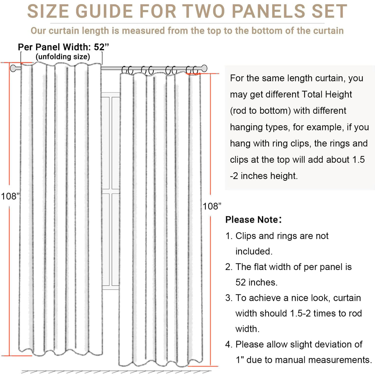 Light Blue Linen 108 Inch 2 Panel Curtain Set X258