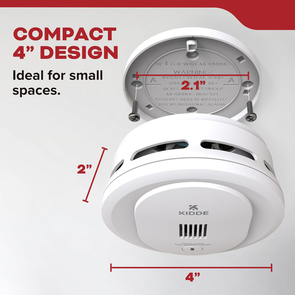 Compact Smoke Detector, AA Battery-Powered F445