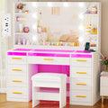 Large Vanity Desk with Mirror and Lights O348