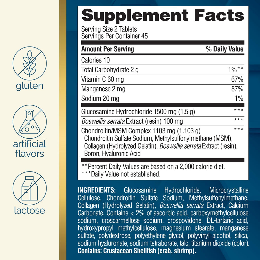 Triple Strength Glucosamine Chondroitin MSM 90 Tablets K348