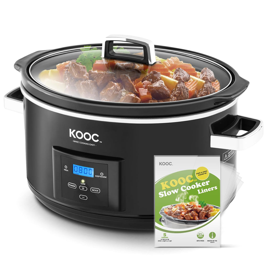 8.5-Quart Programmable Slow Cooker with Digital Countdown Timer, Black, Oval D3028