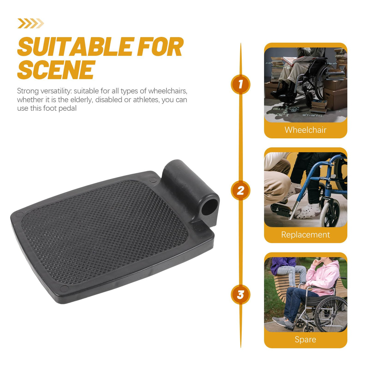 Heavy Duty Wheelchair Footplates Plastic Footrest Pair X708140