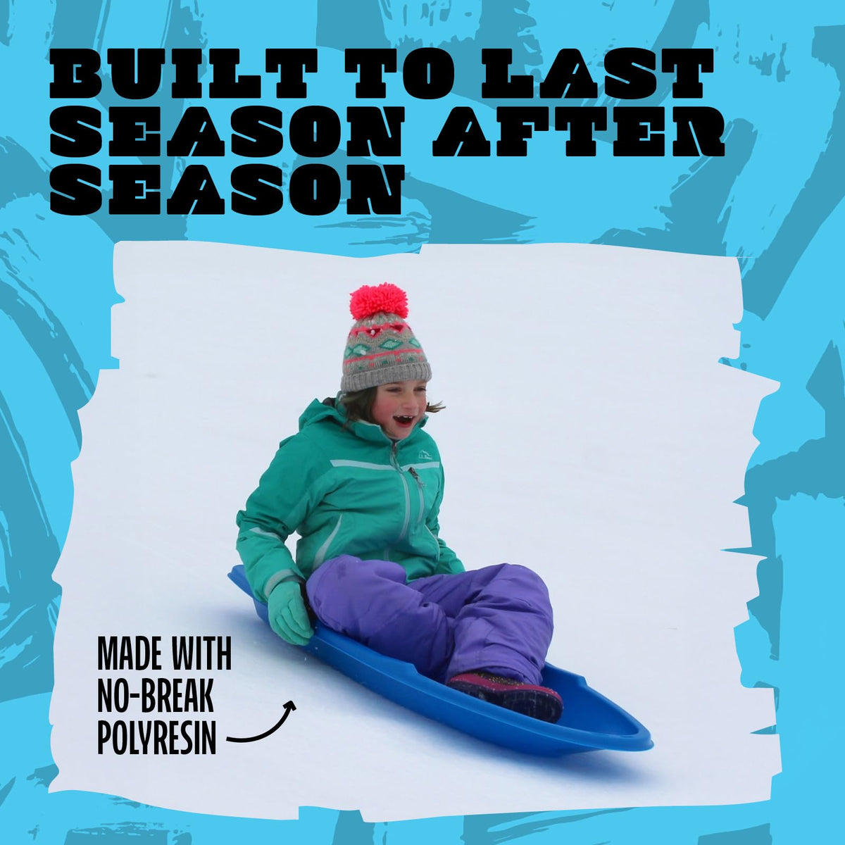 48 Inch Toboggan Style Plastic Snow Sled 3-Pack O648569