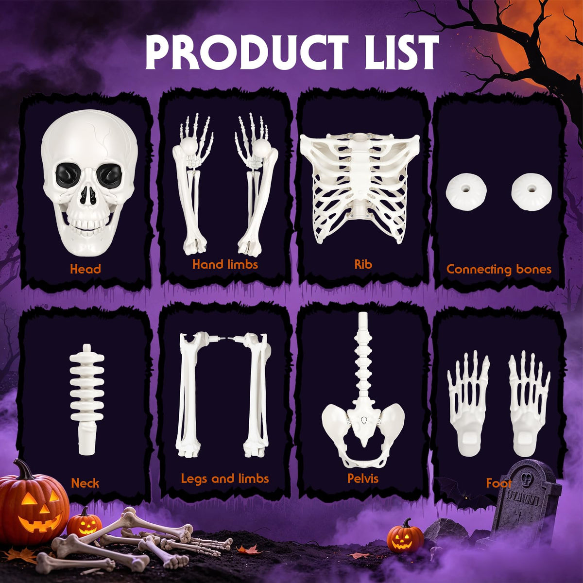 5.4FT Posable Life Size Skeleton (2PCS) H44535