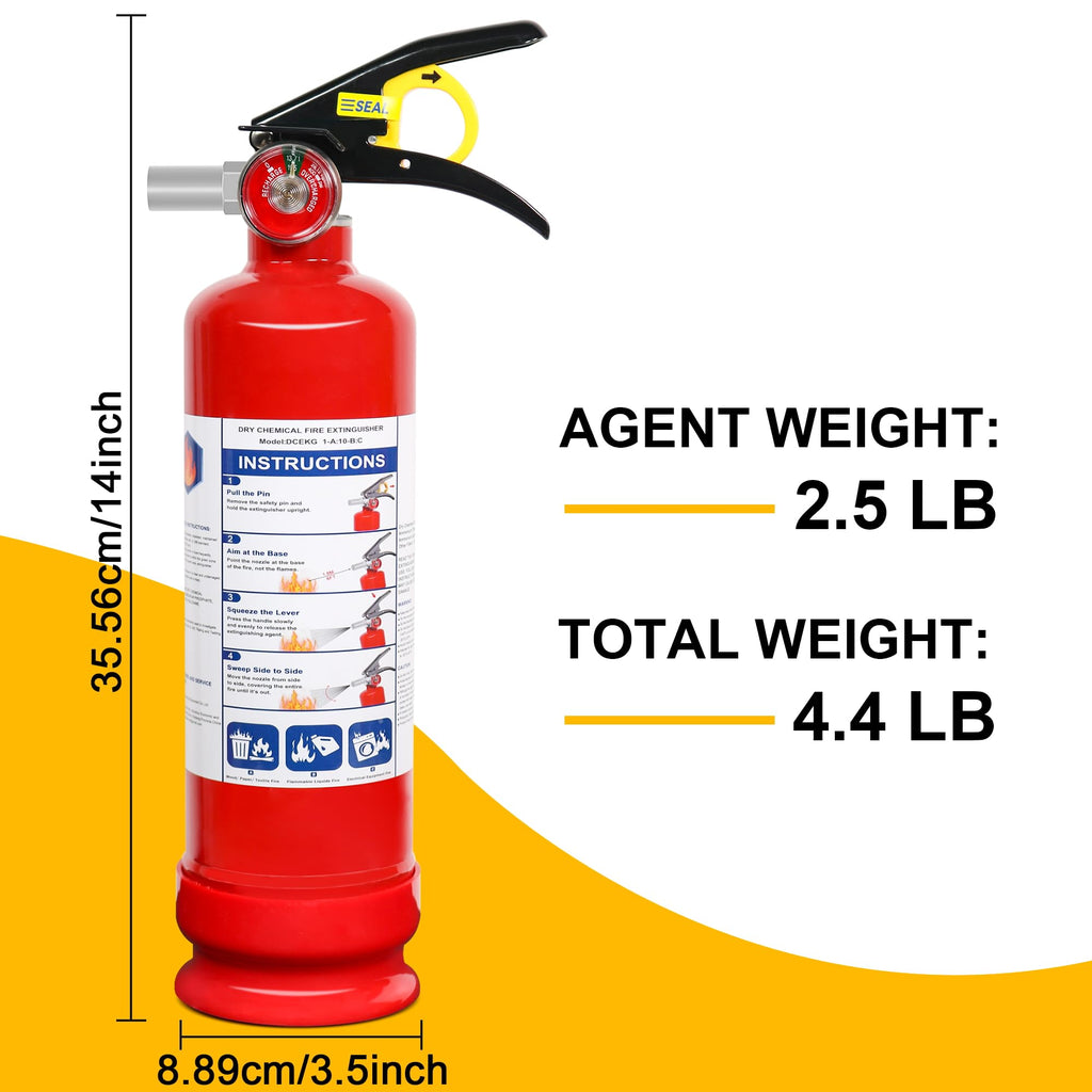 6 Pack ABC Dry Chemical Fire Extinguishers M390501