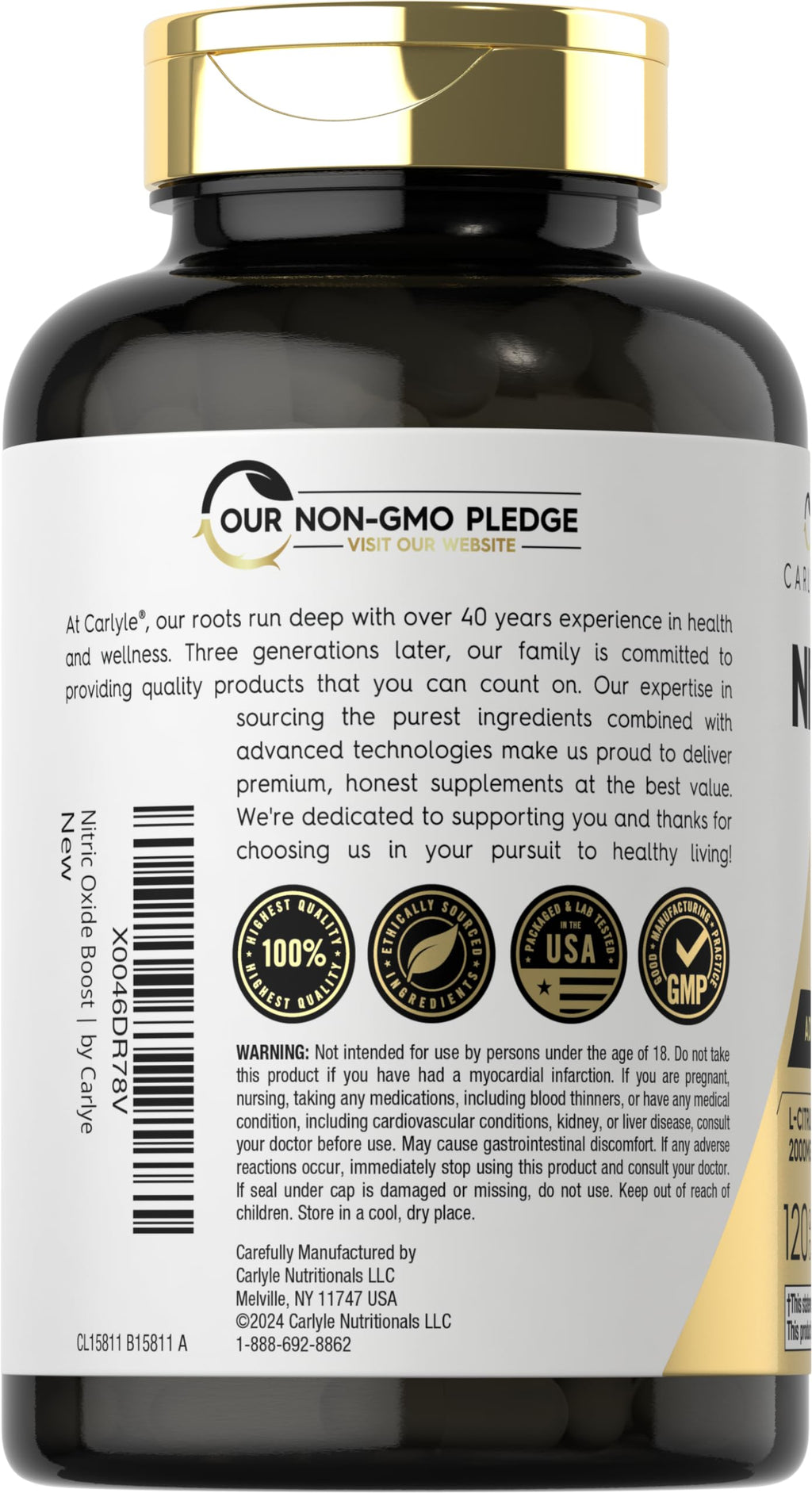 Nitric Oxide Supplement 3000mg 120 Capsules J53375