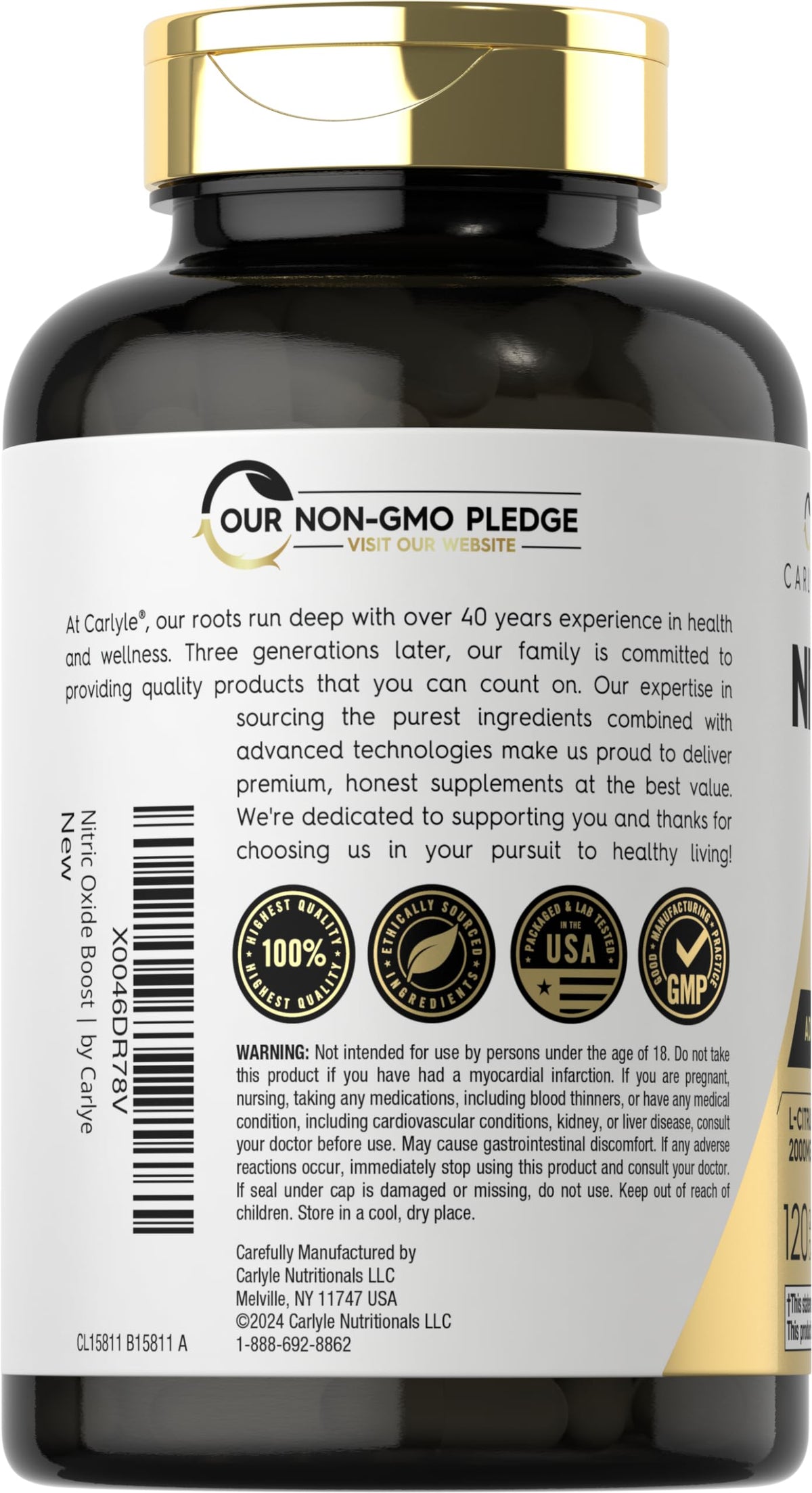 Nitric Oxide Supplement 3000mg 120 Capsules J53375