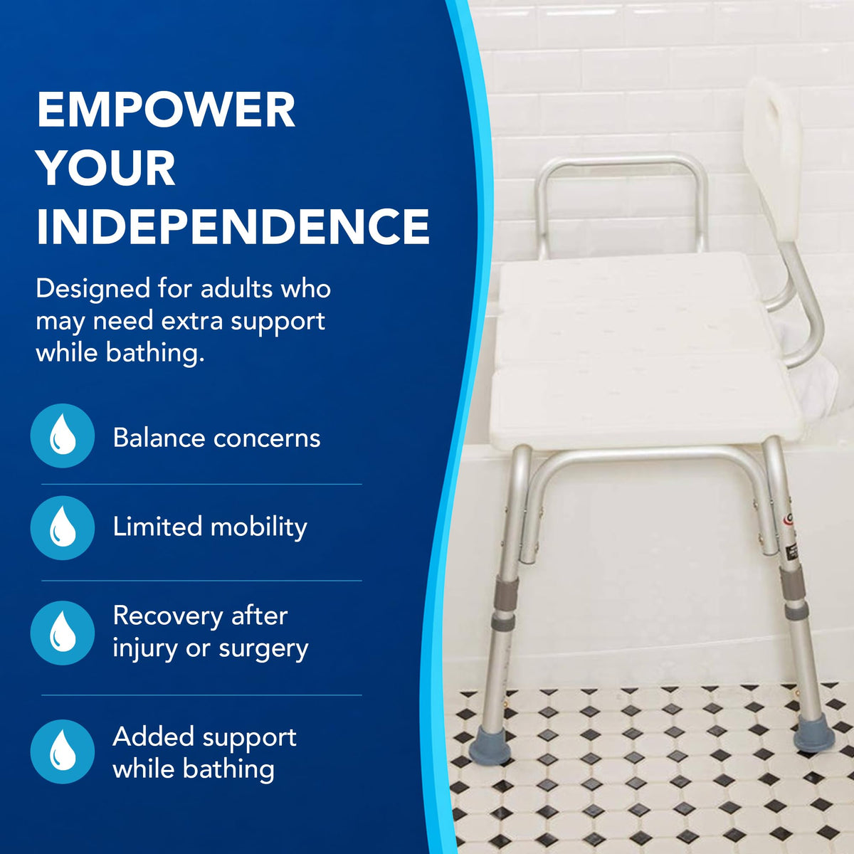 Height Adjustable Shower Bench and Shower Chair Z5935