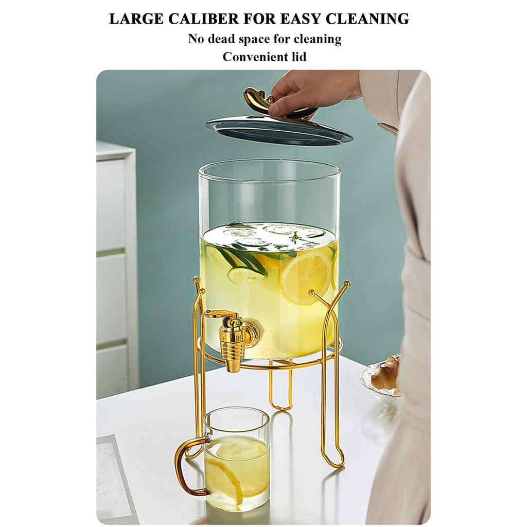 Glass Beverage Dispenser with Stand and Spigot I76329