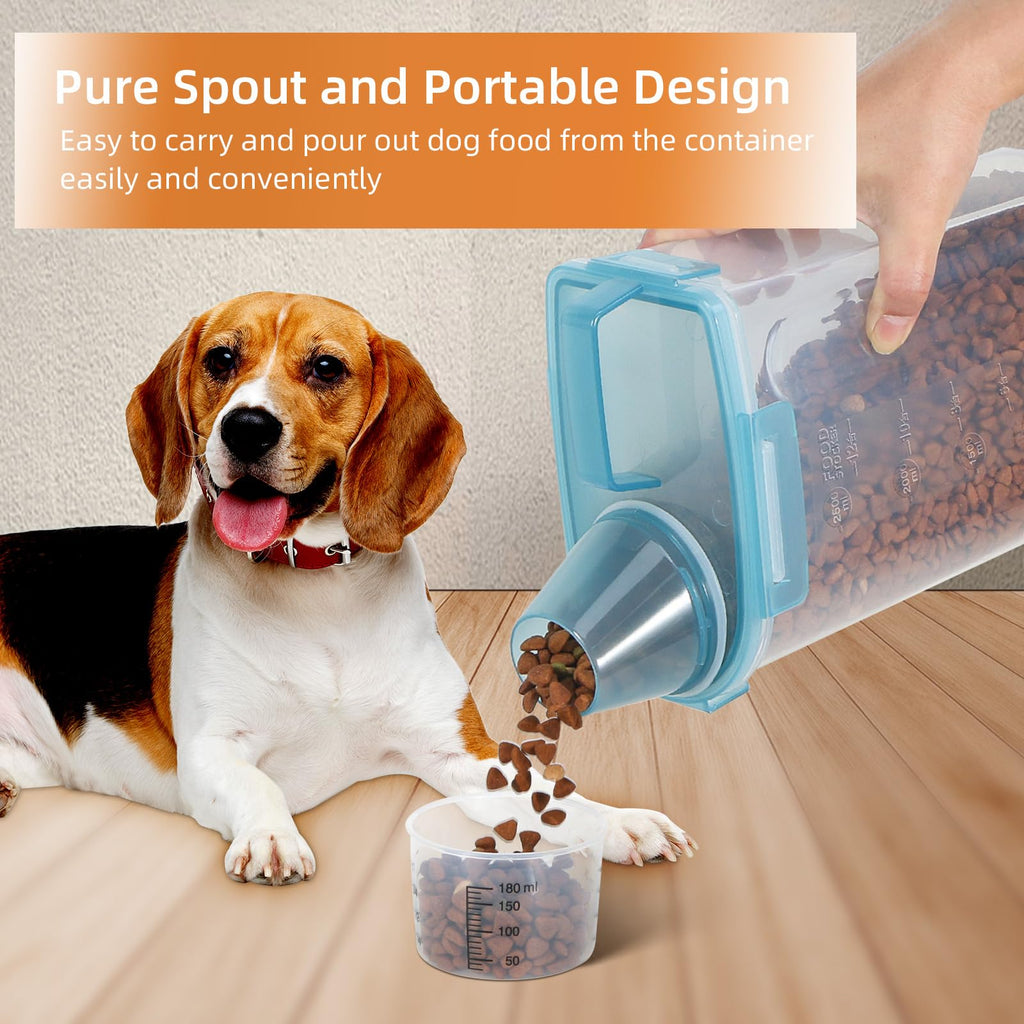 3-5Lbs/3Qt Plastic Pet Food Storage Container with Foldable Bowl H742049
