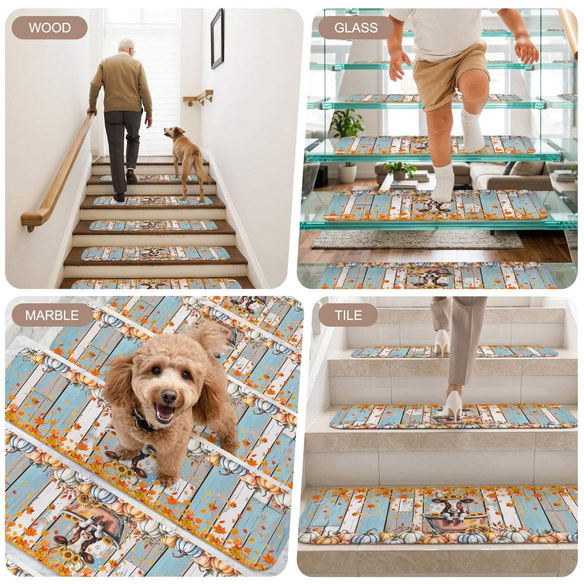 15 Pack Non Slip Washable Stair Treads J888860