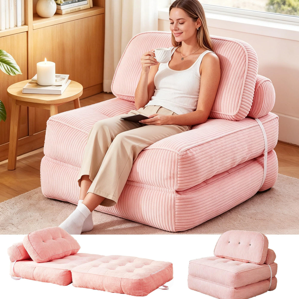 Convertible Futon Sofa Bed Chair J900286