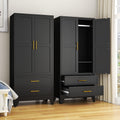 Metal Wardrobe Cabinet with 2 Drawers G354798