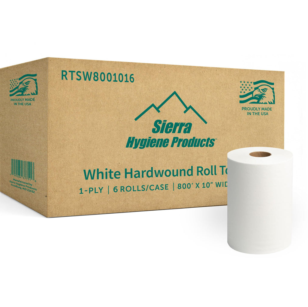 White 1-Ply Hardwound Paper Towels, 6 Rolls X4628