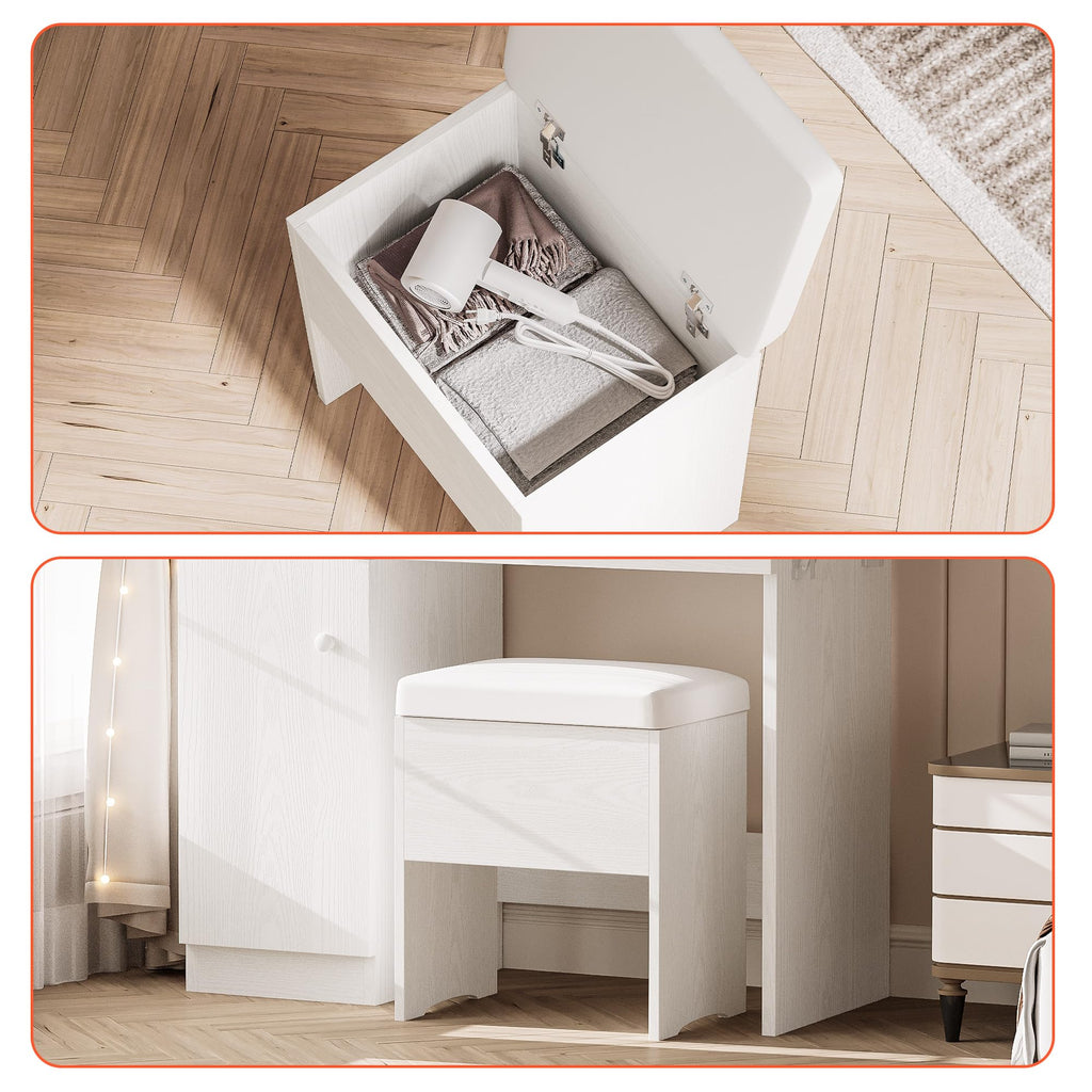 Vanity Desk with Charging Station and Storage O270705