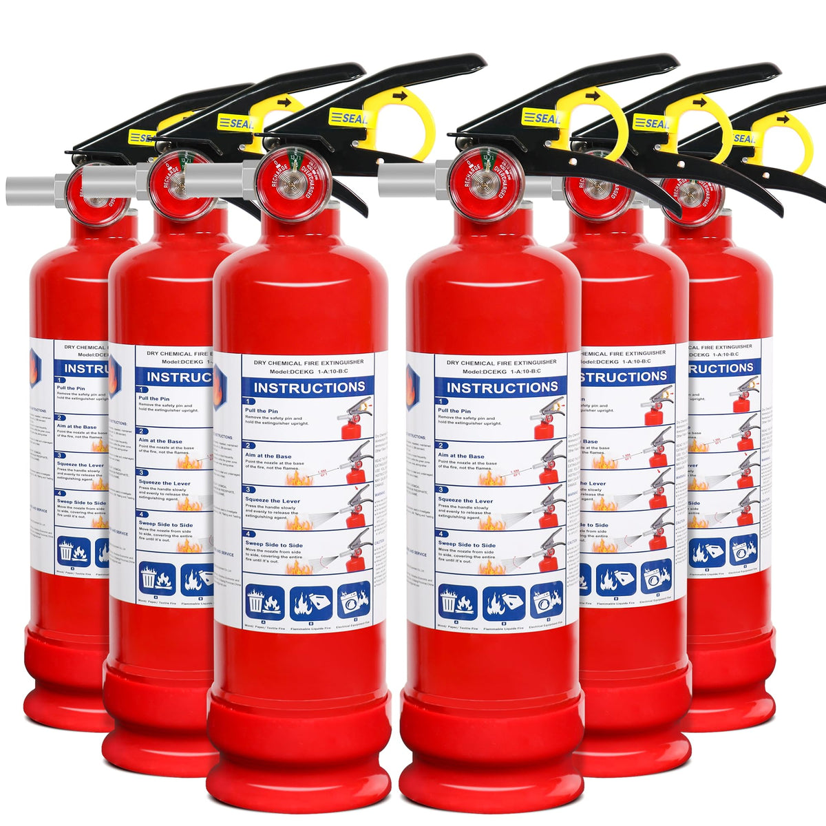6 Pack ABC Dry Chemical Fire Extinguishers M390501