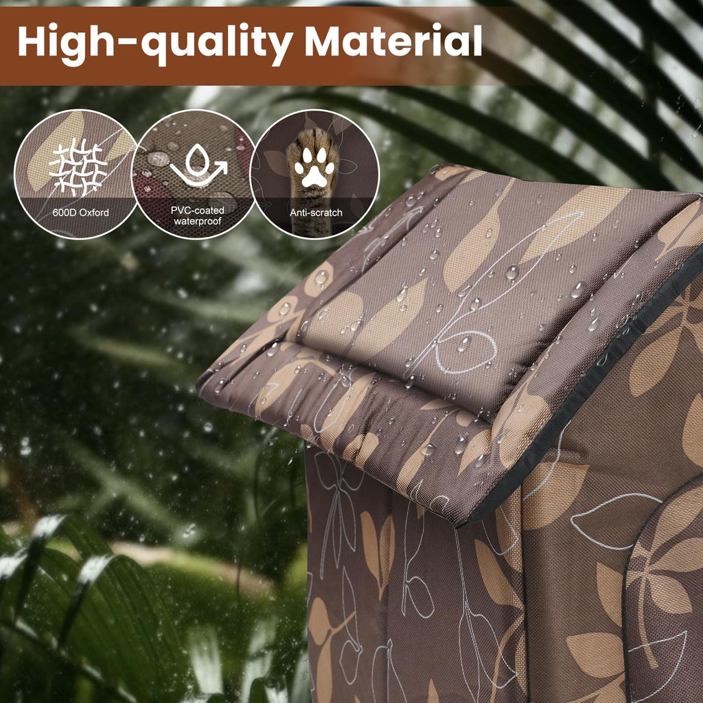 Weatherproof Collapsible Outdoor Cat House with Mat W90311