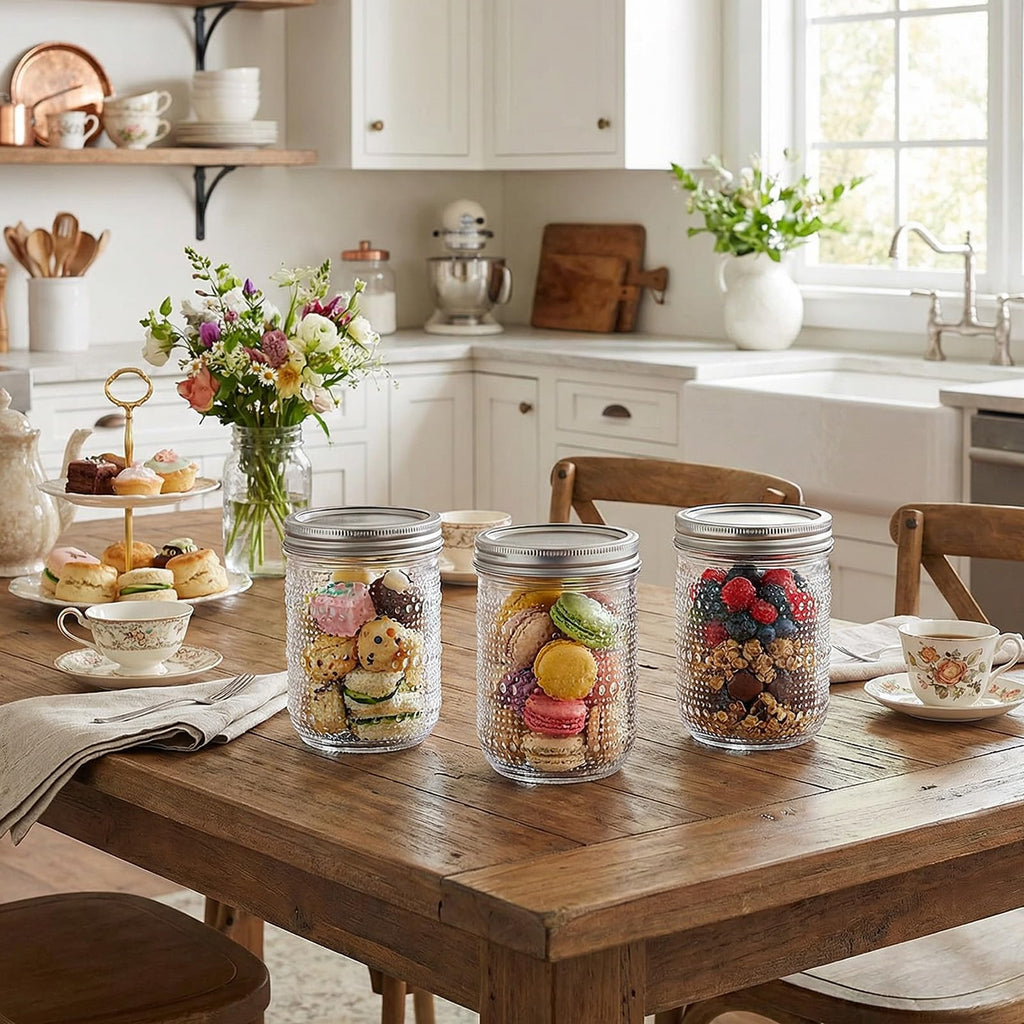 6-Pack 16 oz Wide Mouth Glass Mason Jars with Lids T373765