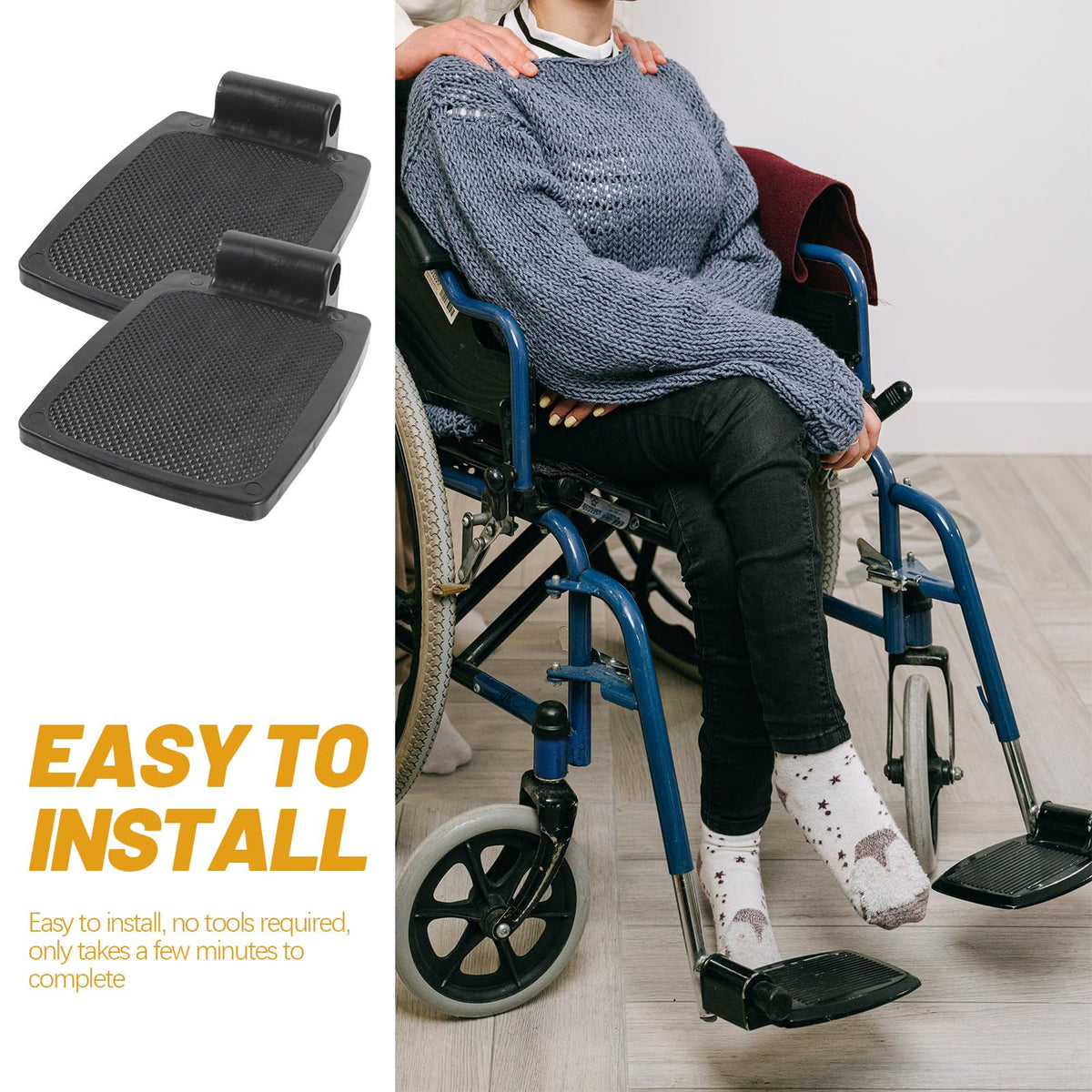 Heavy Duty Wheelchair Footplates Plastic Footrest Pair X708140