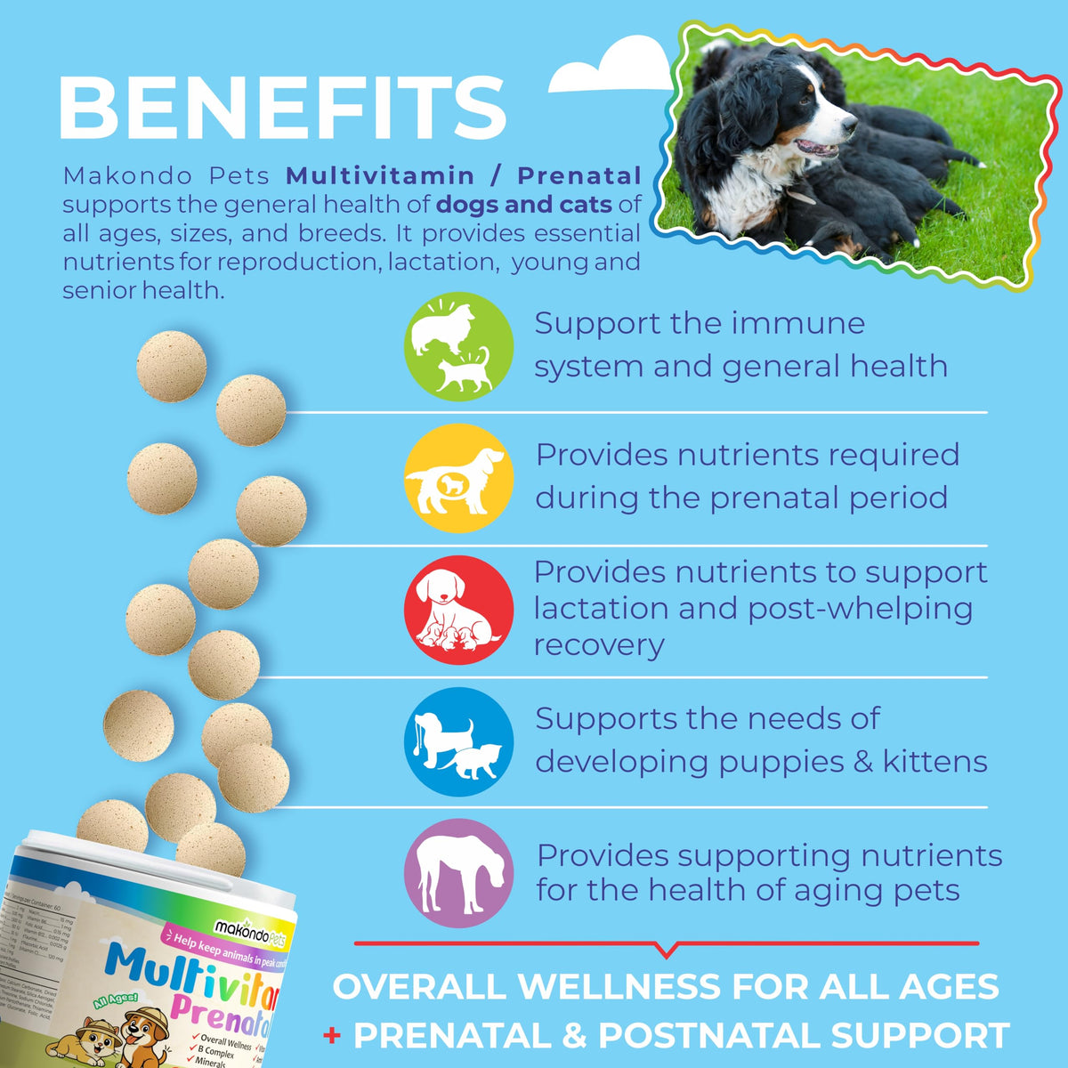 Dog Prenatal Vitamins 60 Tabs Supplement F9235