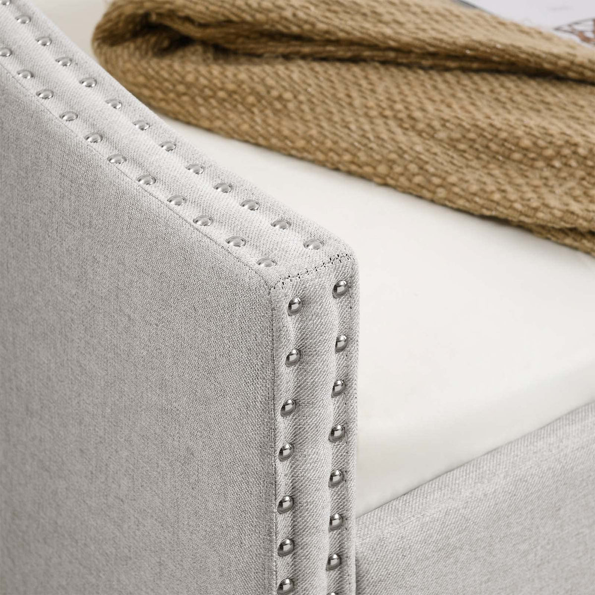 Velvet Upholstered Twin Size Daybed with Trundle I83706