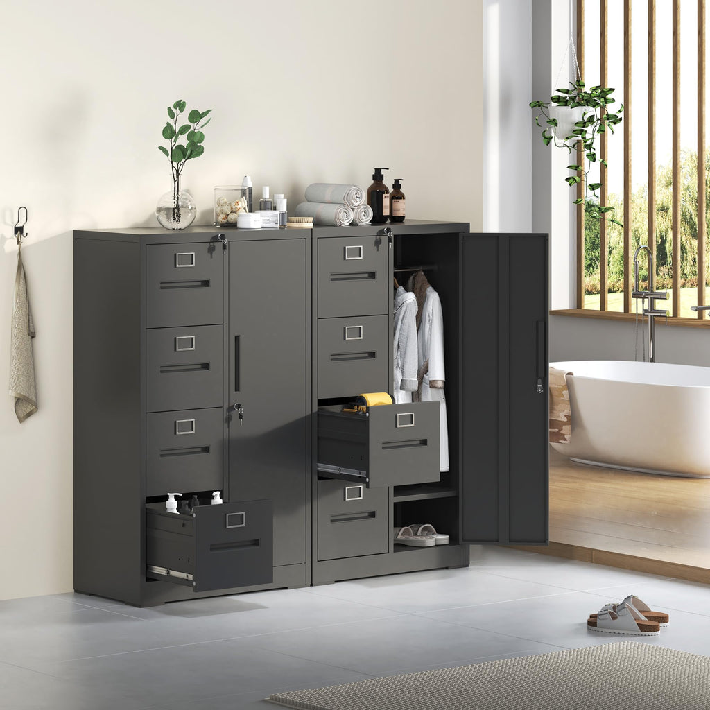 4 Drawer Metal File Cabinet with Lock D457564