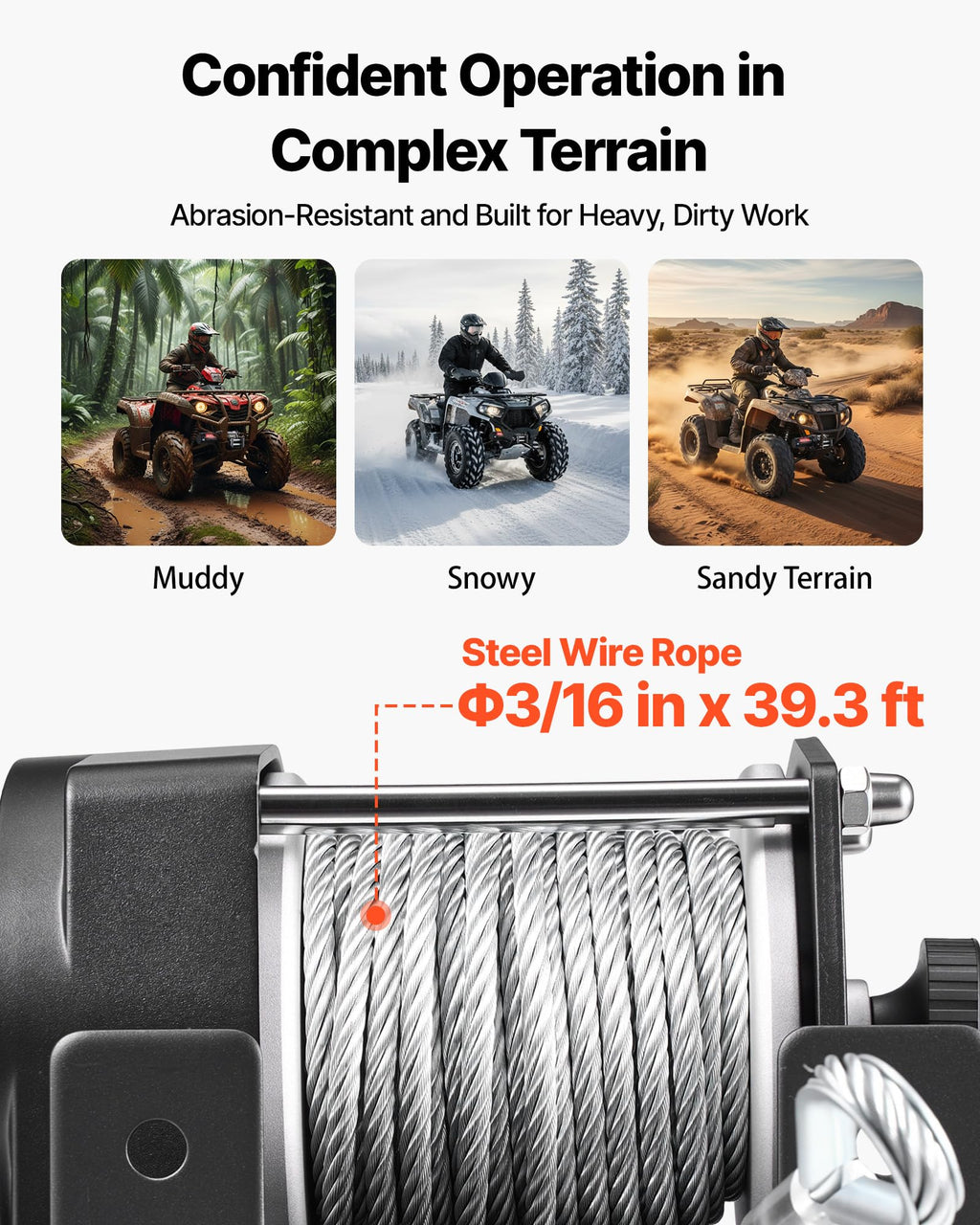 12V DC Electric Winch with Steel Wire Rope and Wired Remote Control P39953
