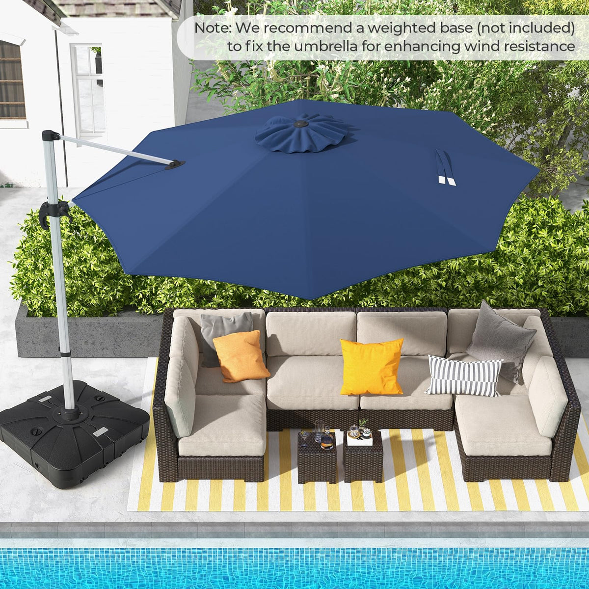 11 FT Cantilever Patio Umbrella with 360° Rotation X333559