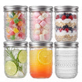 6-Pack 16 oz Wide Mouth Glass Mason Jars with Lids T373765