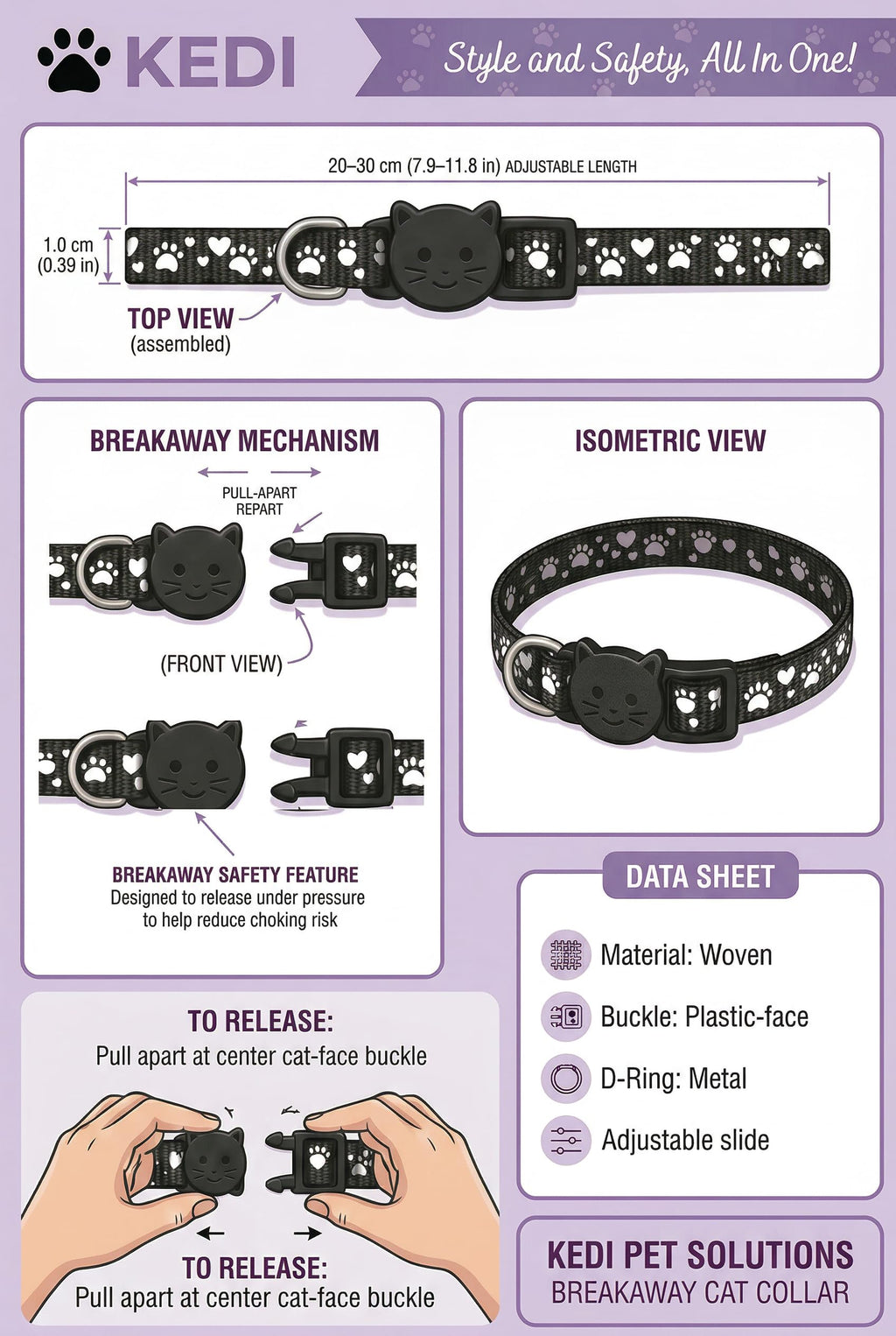 Black Medium Cat Cone Collar M86096