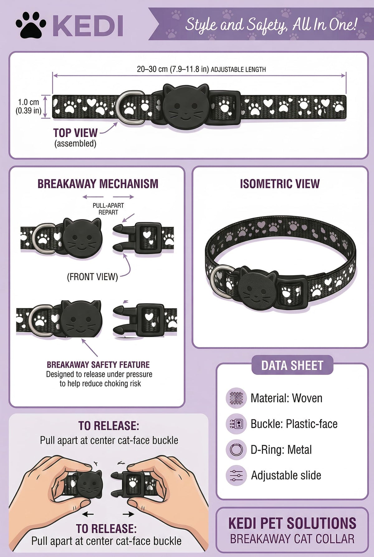 Black Medium Cat Cone Collar M86096