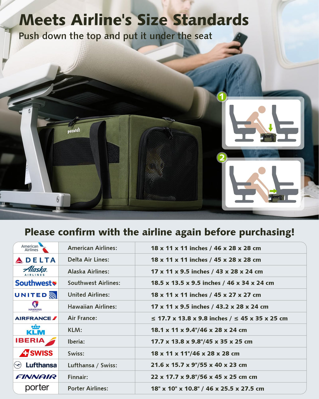 Expandable Airline Approved Pet Carrier W605