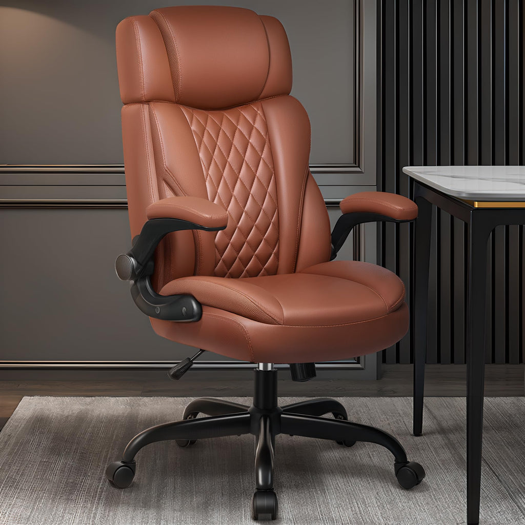 Leather Ergonomic Office Chair with Flip Up Arms E29702