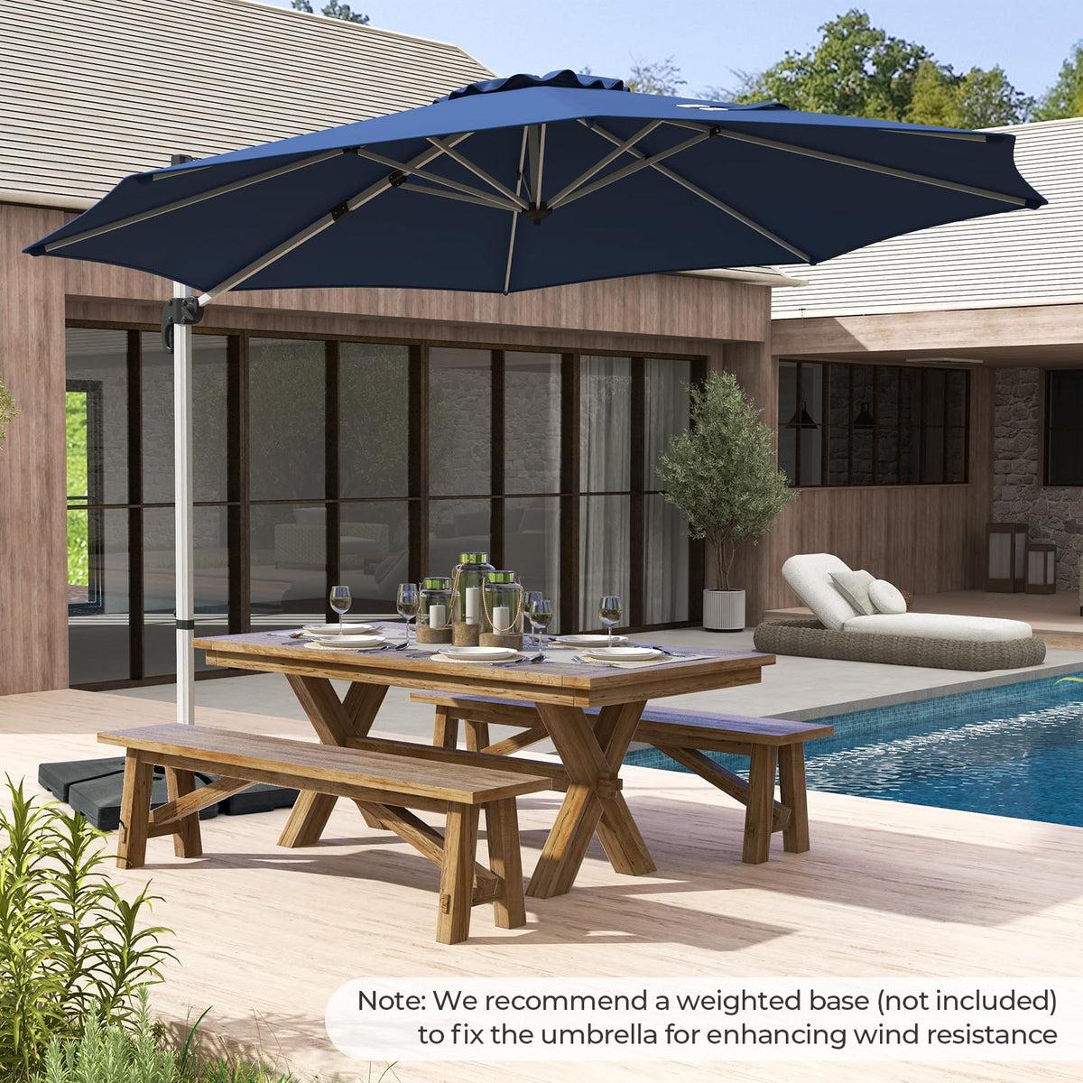 11 FT Cantilever Patio Umbrella with 360° Rotation X333559