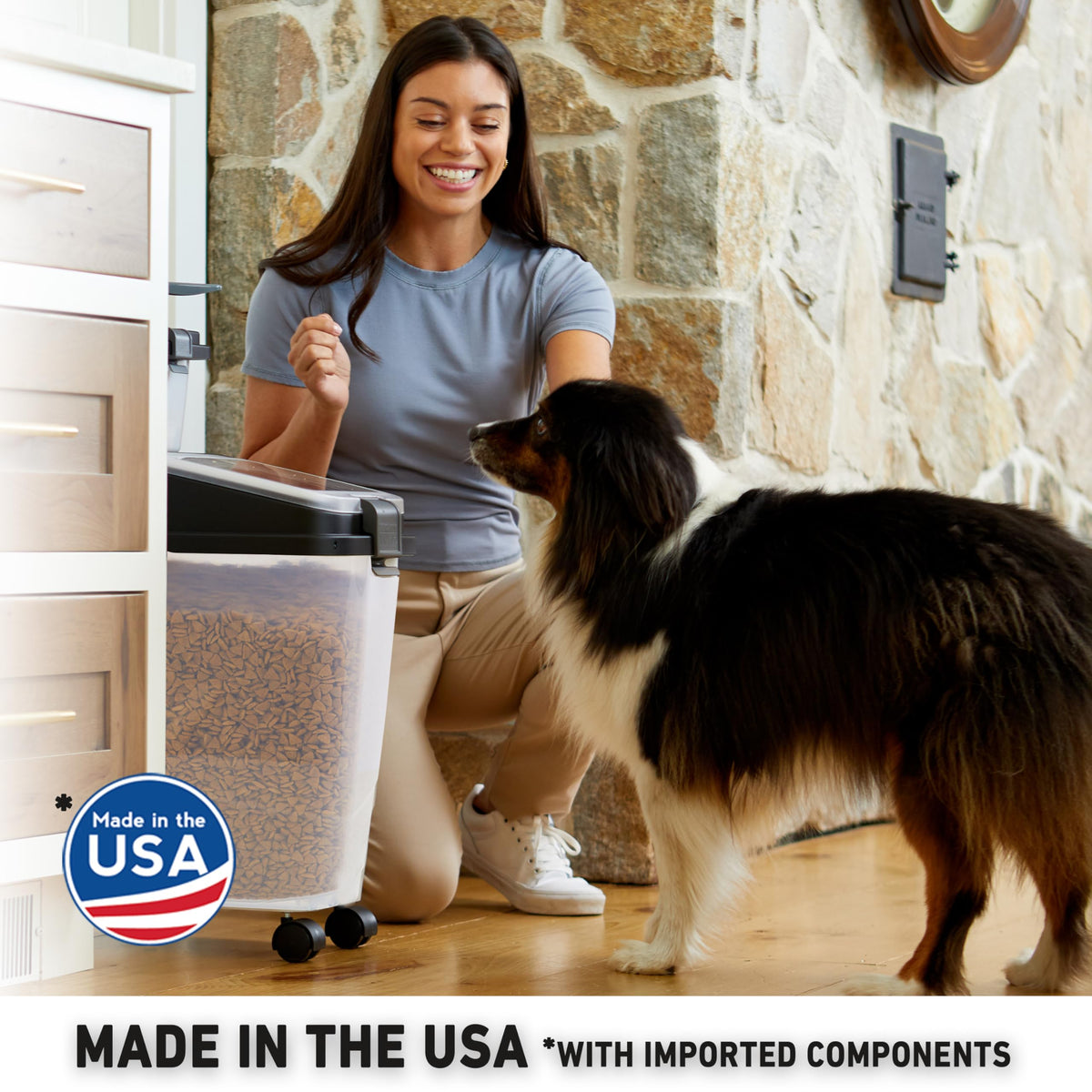 Airtight Dog Food Storage Container with Treat Container and Scoop U149