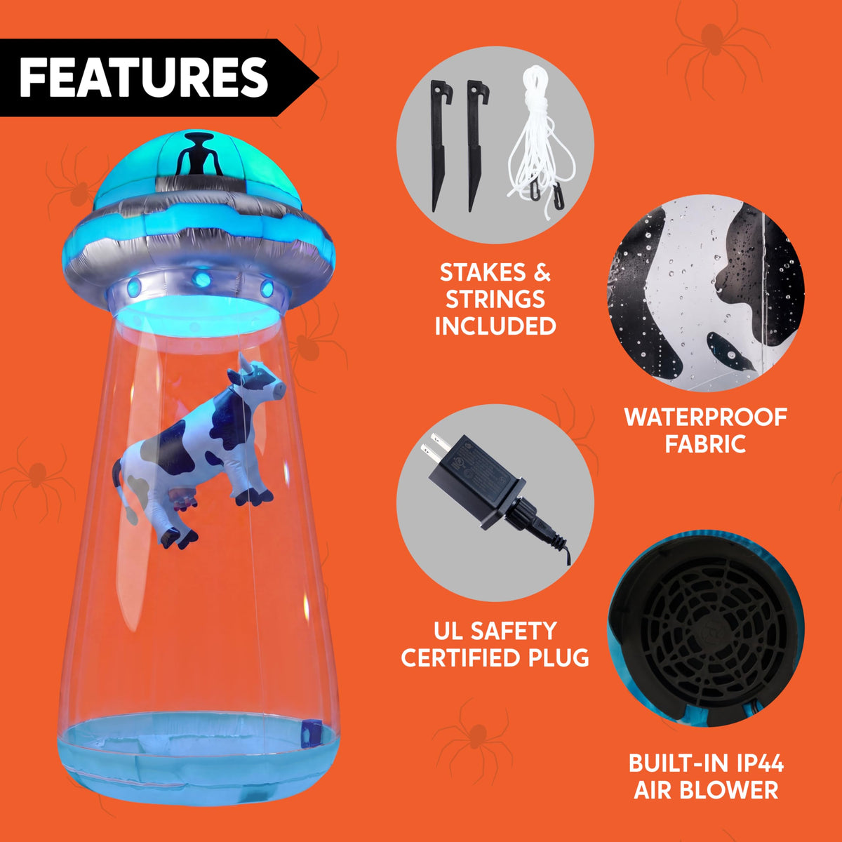 9 FT Tall Inflatable UFO Outdoor Decoration with LEDs O301317