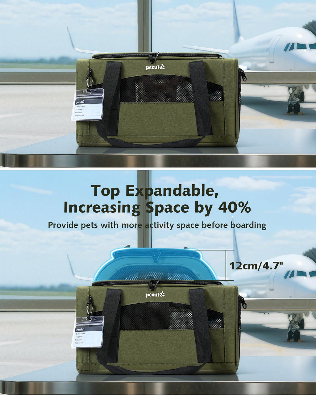 Expandable Airline Approved Pet Carrier W605
